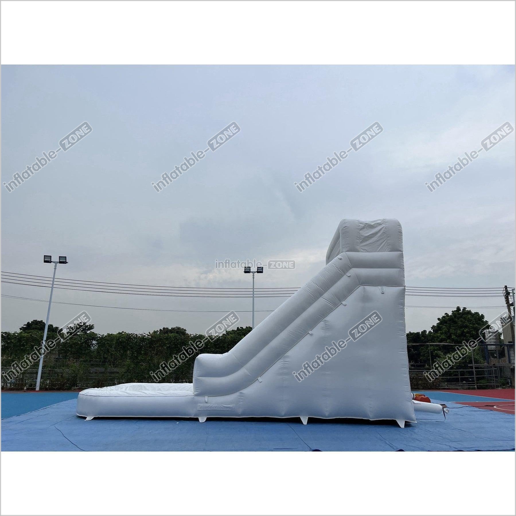 White Wild Inflatable Slide White Inflatable Water Slide White Water Bounce House Jumping - Inflatable-Zone
