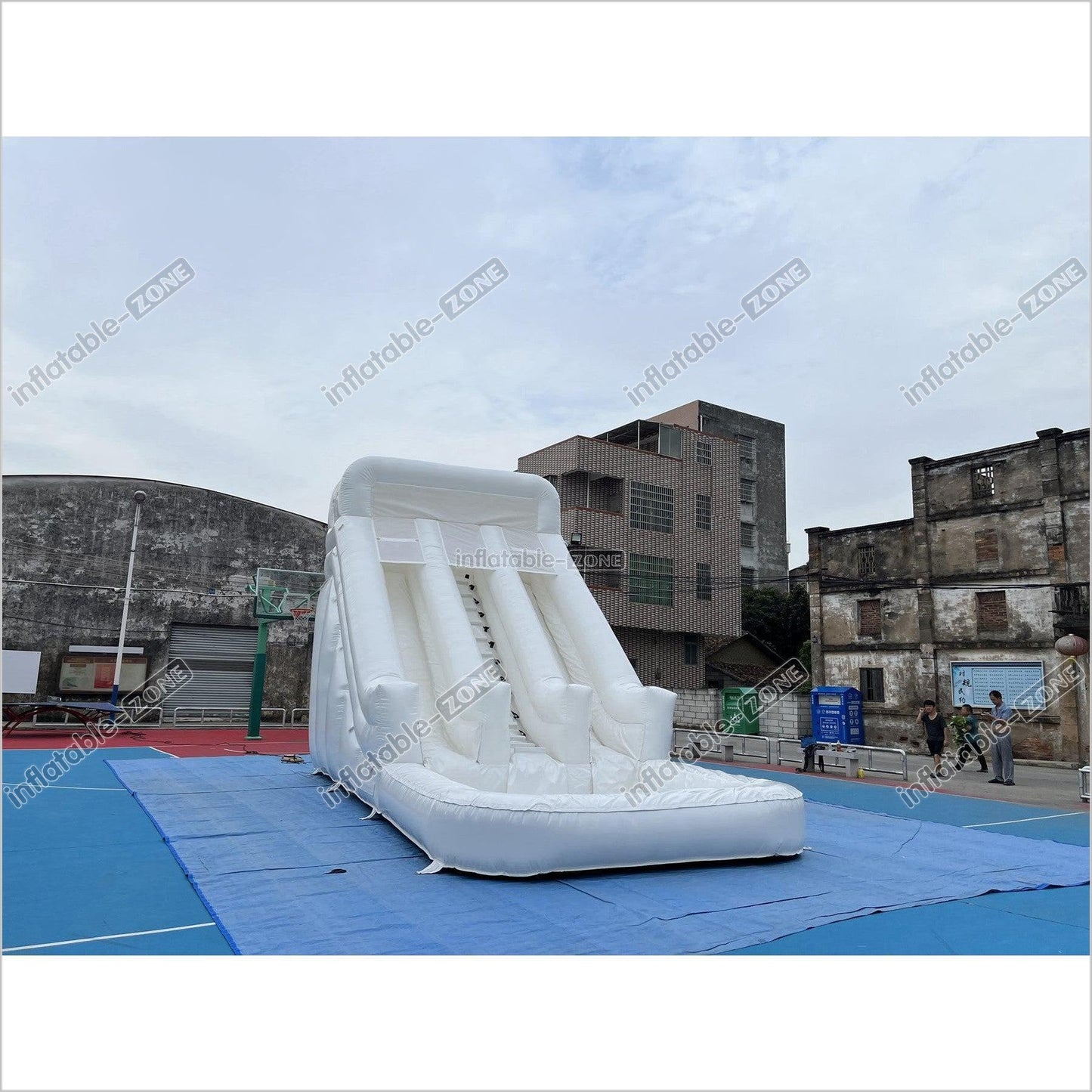 White Wild Inflatable Slide White Inflatable Water Slide White Water Bounce House Jumping - Inflatable-Zone