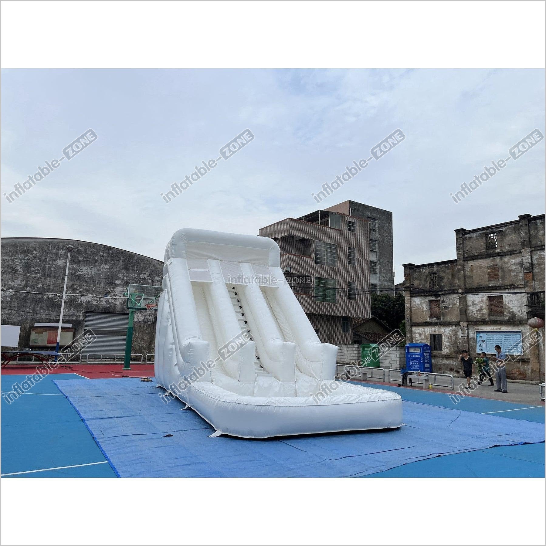 White Wild Inflatable Slide White Inflatable Water Slide White Water Bounce House Jumping - Inflatable-Zone
