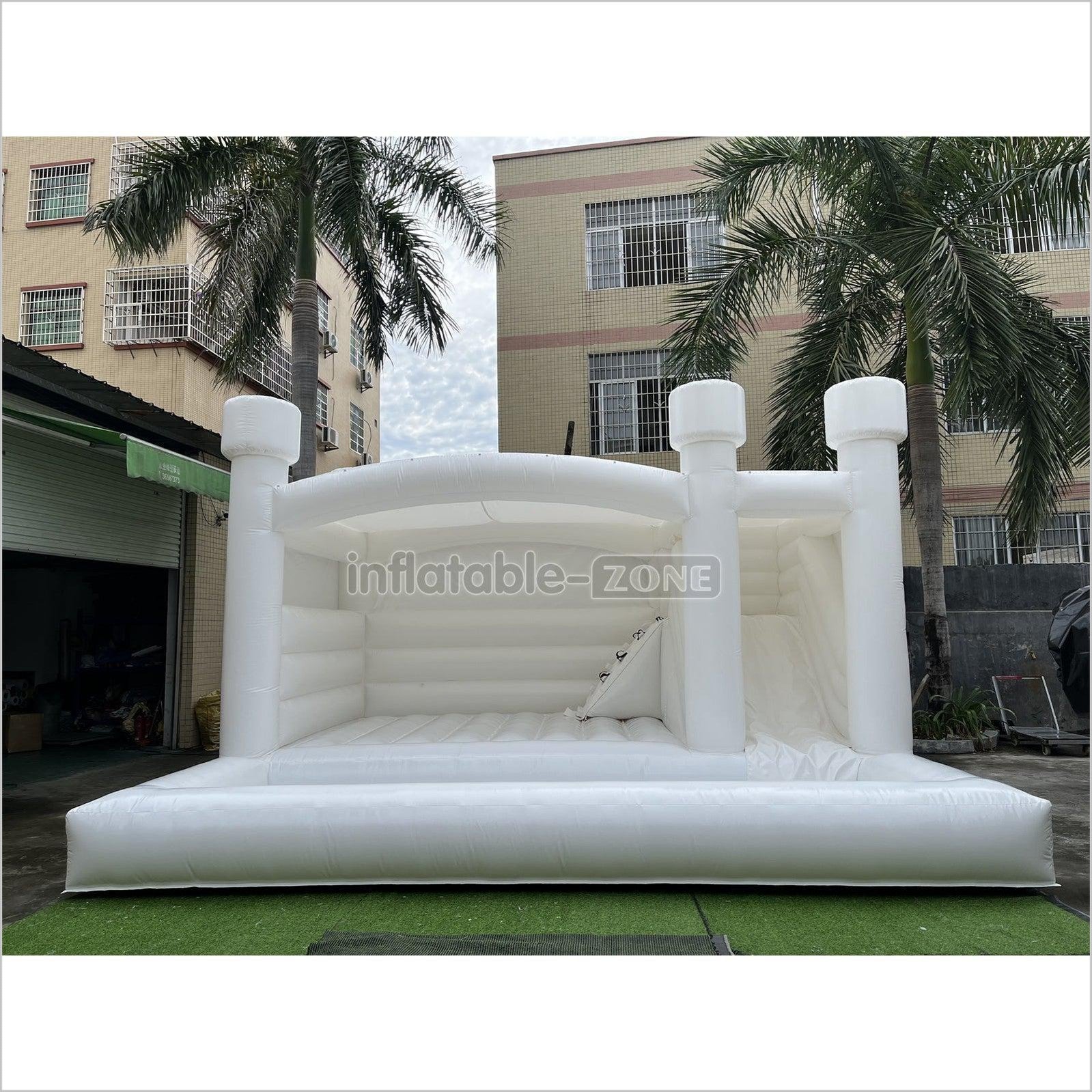 Inflatable White Bounce Castle With Slide Inflatable Water Balloon Pool Jumping House - Inflatable-Zone