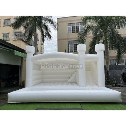 Inflatable White Bounce Castle With Slide Inflatable Water Balloon Pool Jumping House - Inflatable-Zone