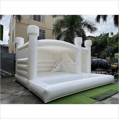 Inflatable White Bounce Castle With Slide Inflatable Water Balloon Pool Jumping House - Inflatable-Zone