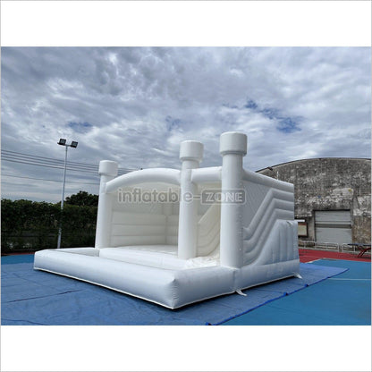 Inflatable White Bounce Castle With Slide Inflatable Water Balloon Pool Jumping House - Inflatable-Zone
