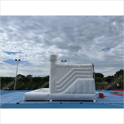 Inflatable White Bounce Castle With Slide Inflatable Water Balloon Pool Jumping House - Inflatable-Zone