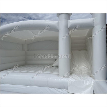 Inflatable White Bounce Castle With Slide Inflatable Water Balloon Pool Jumping House - Inflatable-Zone