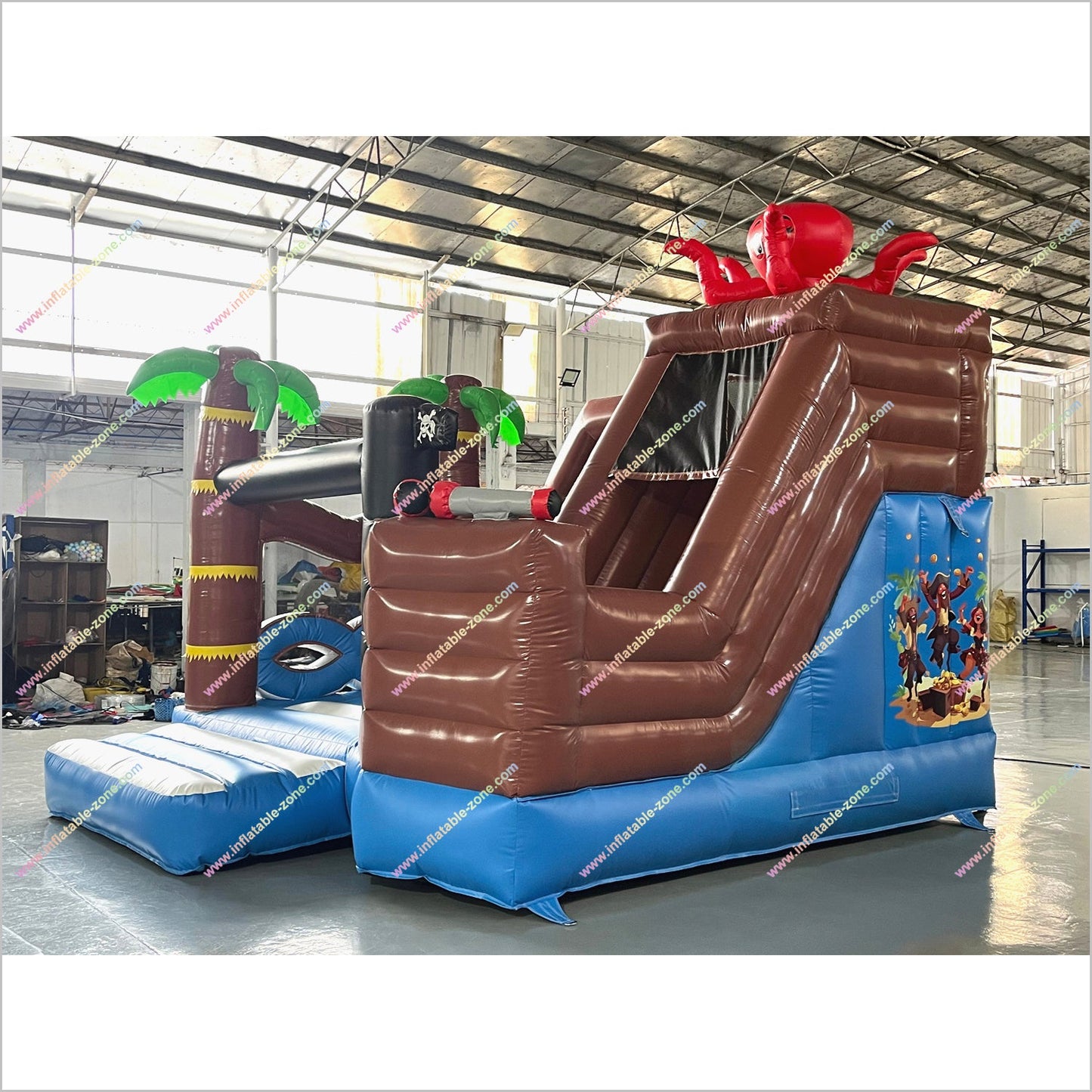 Indoor Inflatable Castle Party Pirate Bounce House Slide Inflatable Combo Jump N Slide Dry Bouncer