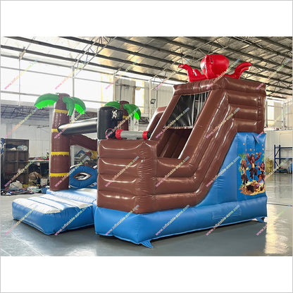 Indoor Inflatable Castle Party Pirate Bounce House Slide Inflatable Combo Jump N Slide Dry Bouncer