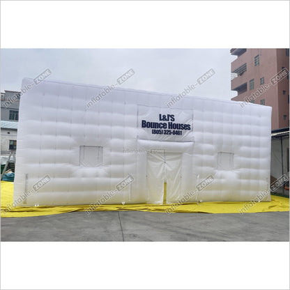 Outdoor Large Inflatable Air Cube Tent House White Inflatable Night Club Inflatable Disco Party Tent - Inflatable-Zone
