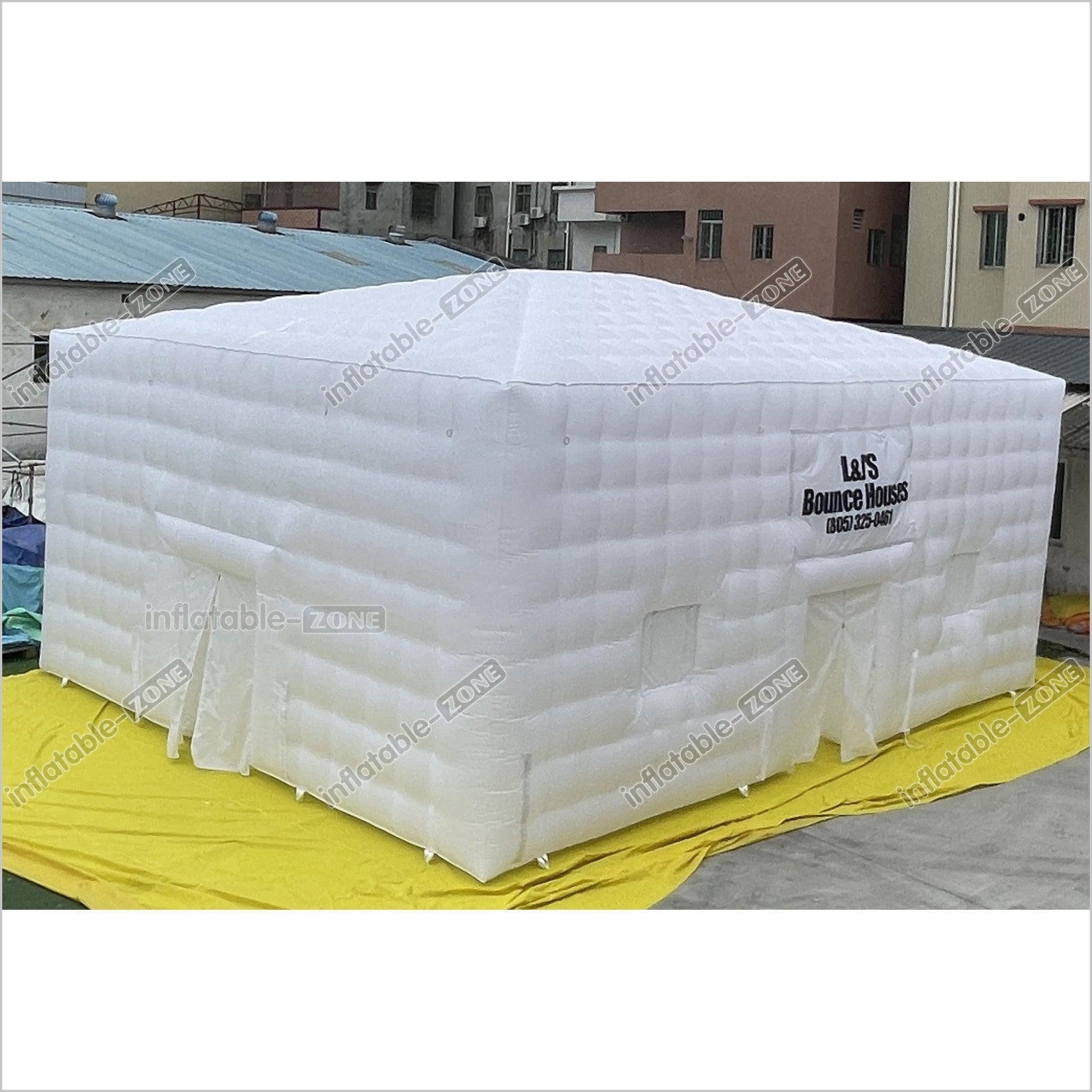 Outdoor Large Inflatable Air Cube Tent House White Inflatable Night Club Inflatable Disco Party Tent - Inflatable-Zone