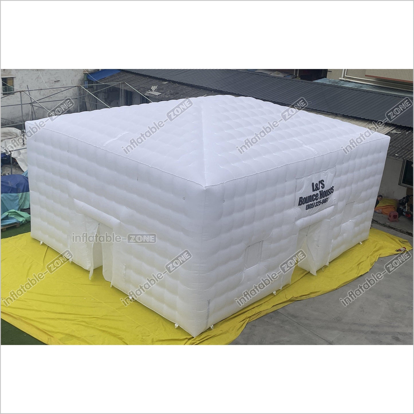 Outdoor Large Inflatable Air Cube Tent House White Inflatable Night Club Inflatable Disco Party Tent - Inflatable-Zone