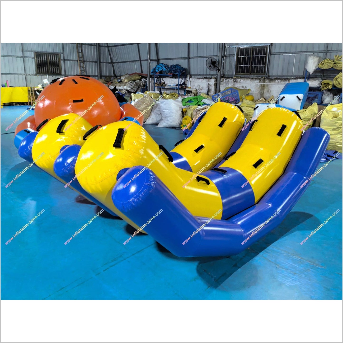 Fun Swimming Pool Toys Inflatable Banana Seesaw Rocker Inflatable Water Totter Floating Water Park For Sale