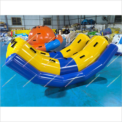 Fun Swimming Pool Toys Inflatable Banana Seesaw Rocker Inflatable Water Totter Floating Water Park For Sale