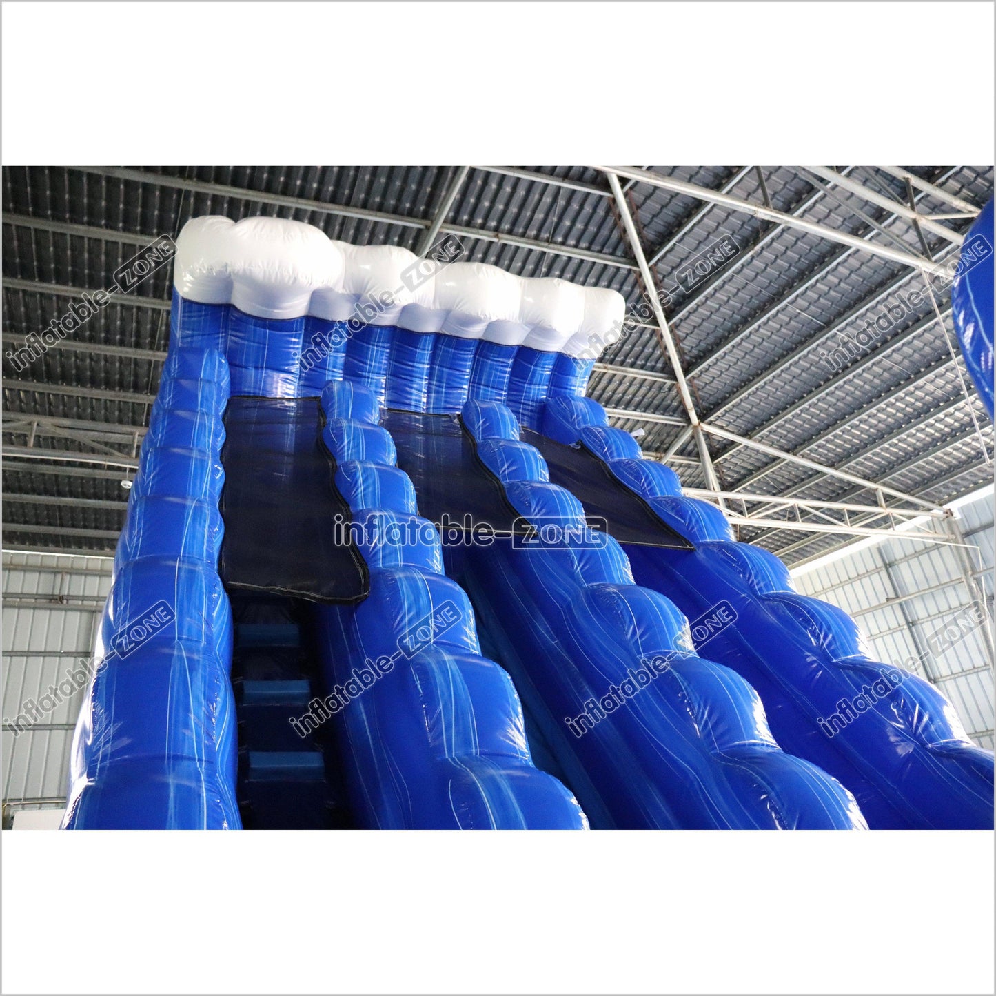 Giant Inflatable Blue Crush Water Slide Pool Commercial Climbing Bouncer Double Lane Slip And Slide - Inflatable-Zone