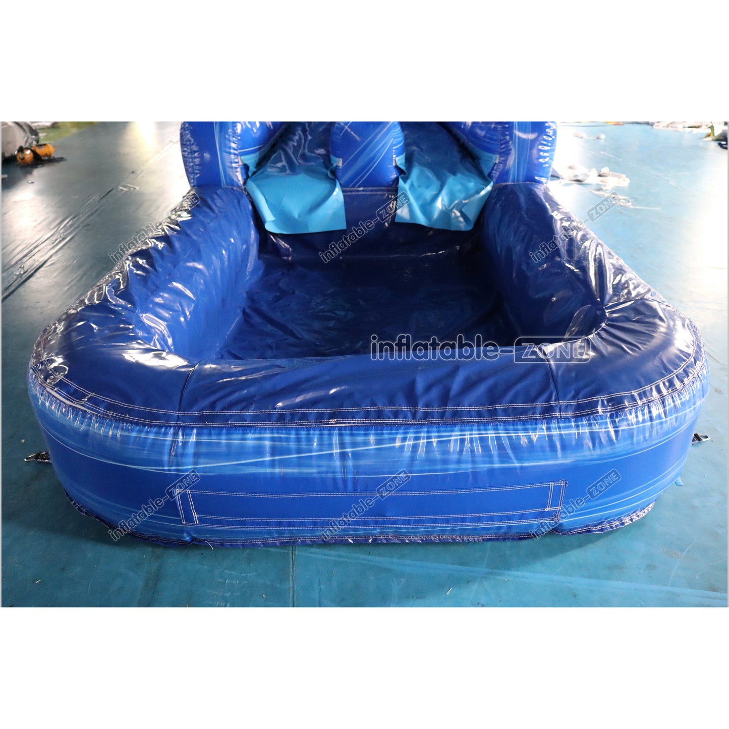 Giant Inflatable Blue Crush Water Slide Pool Commercial Climbing Bouncer Double Lane Slip And Slide - Inflatable-Zone
