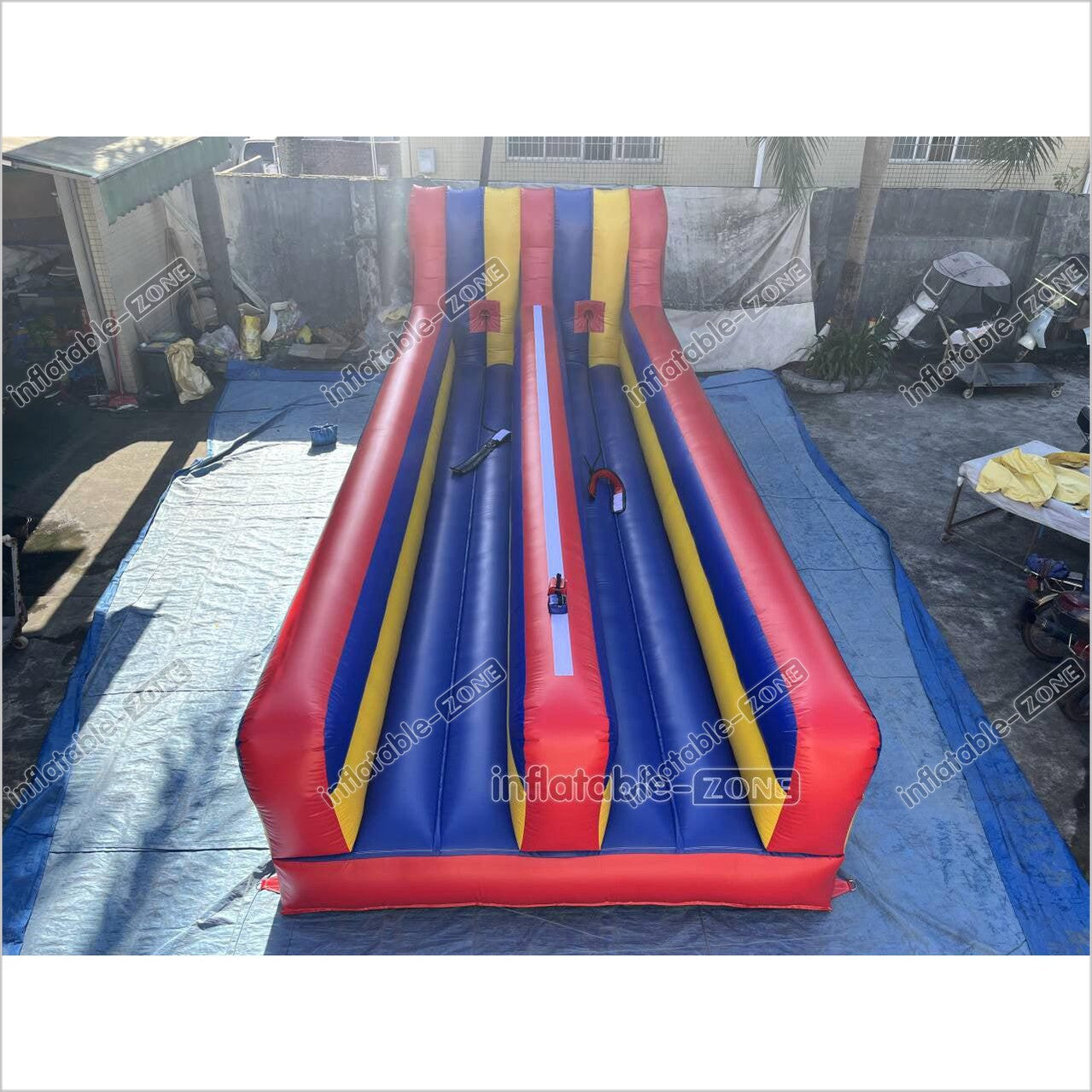 Inflatable Dual Lane Bungee Running Kids Adults Play Interactive Game Inflatable Bungee Run Challenge - Inflatable-Zone
