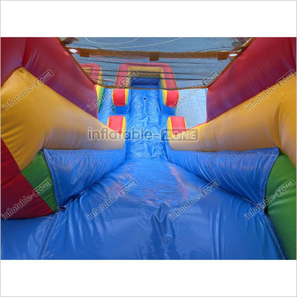 Giant Inflatable Double Lane Dry Slide Blow Up Bouncy Jumping Castle Slide For Children Playground - Inflatable-Zone