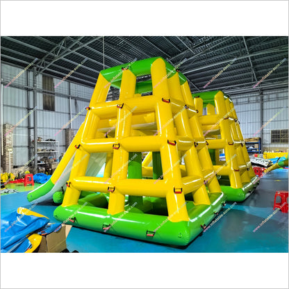Aqua Park Game Inflatable Floating Water Slide Fun Fitness Equipment Climbing Tower With Slide - Inflatable-Zone