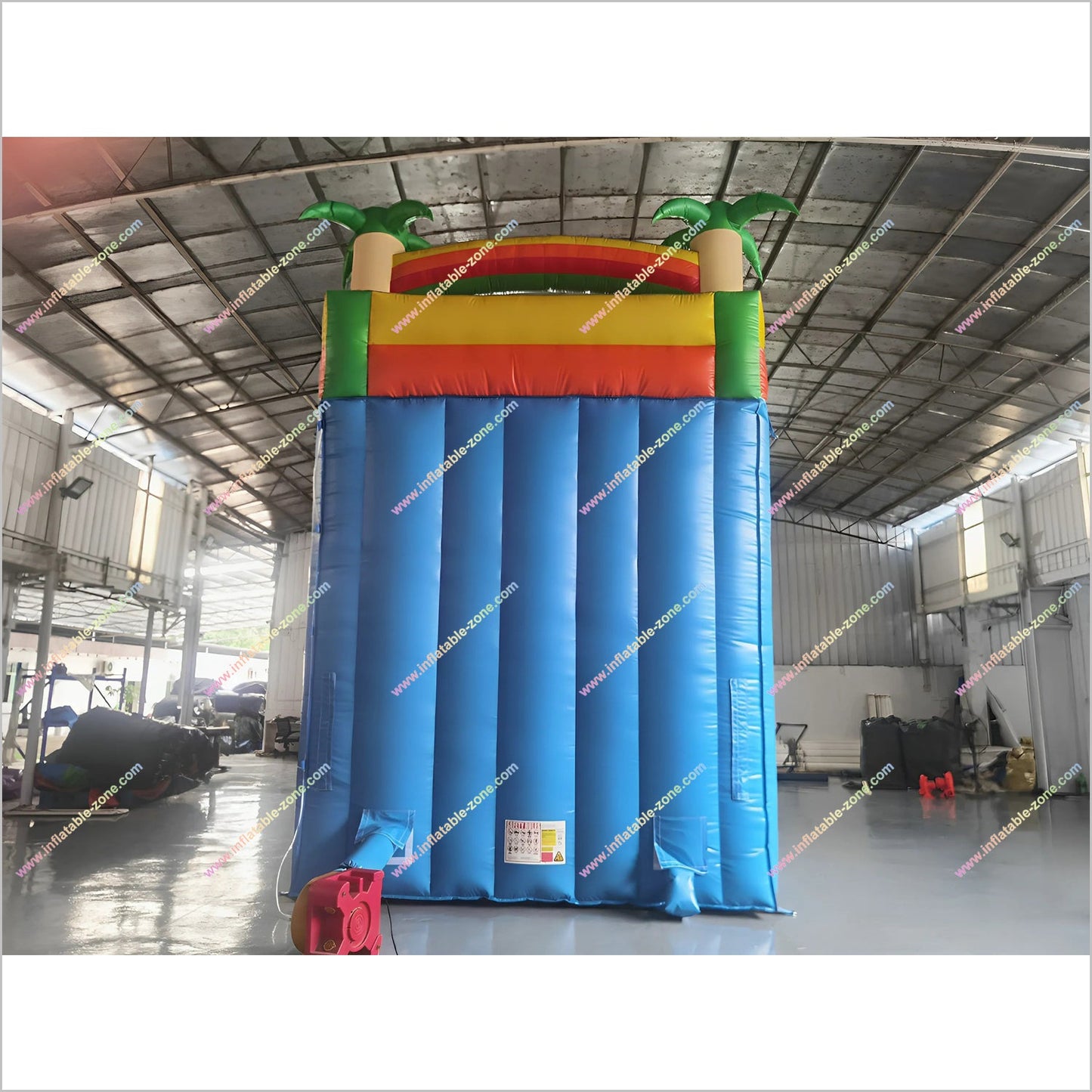 Inflatable Funny Rainbow Slide Inflatable Palm Tree Large Childrens Slide Indoor Playground Equipment For Home