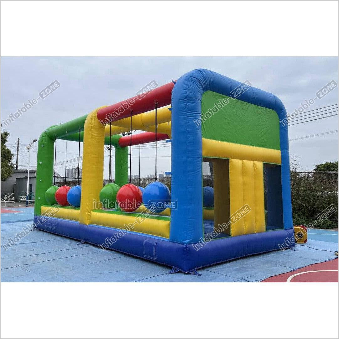 Inflatable Interactive Gauntlet Inflatable Game Cannonballs Boulder Dash Challenge Bouncy House - Inflatable-Zone