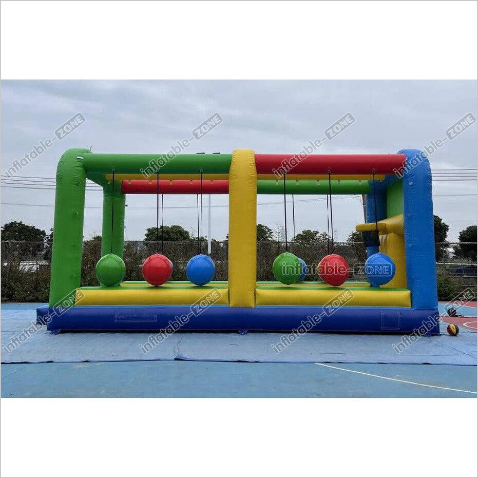Inflatable Interactive Gauntlet Inflatable Game Cannonballs Boulder Dash Challenge Bouncy House - Inflatable-Zone