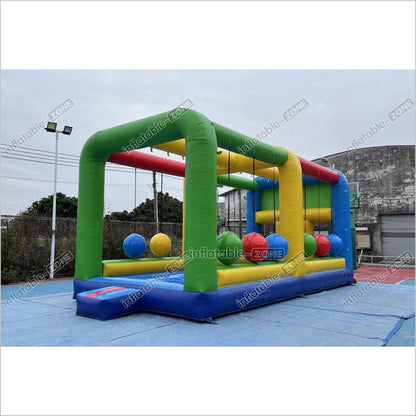 Inflatable Interactive Gauntlet Inflatable Game Cannonballs Boulder Dash Challenge Bouncy House - Inflatable-Zone
