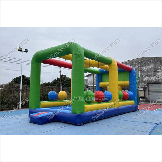 Inflatable Interactive Gauntlet Inflatable Game Cannonballs Boulder Dash Challenge Bouncy House - Inflatable-Zone