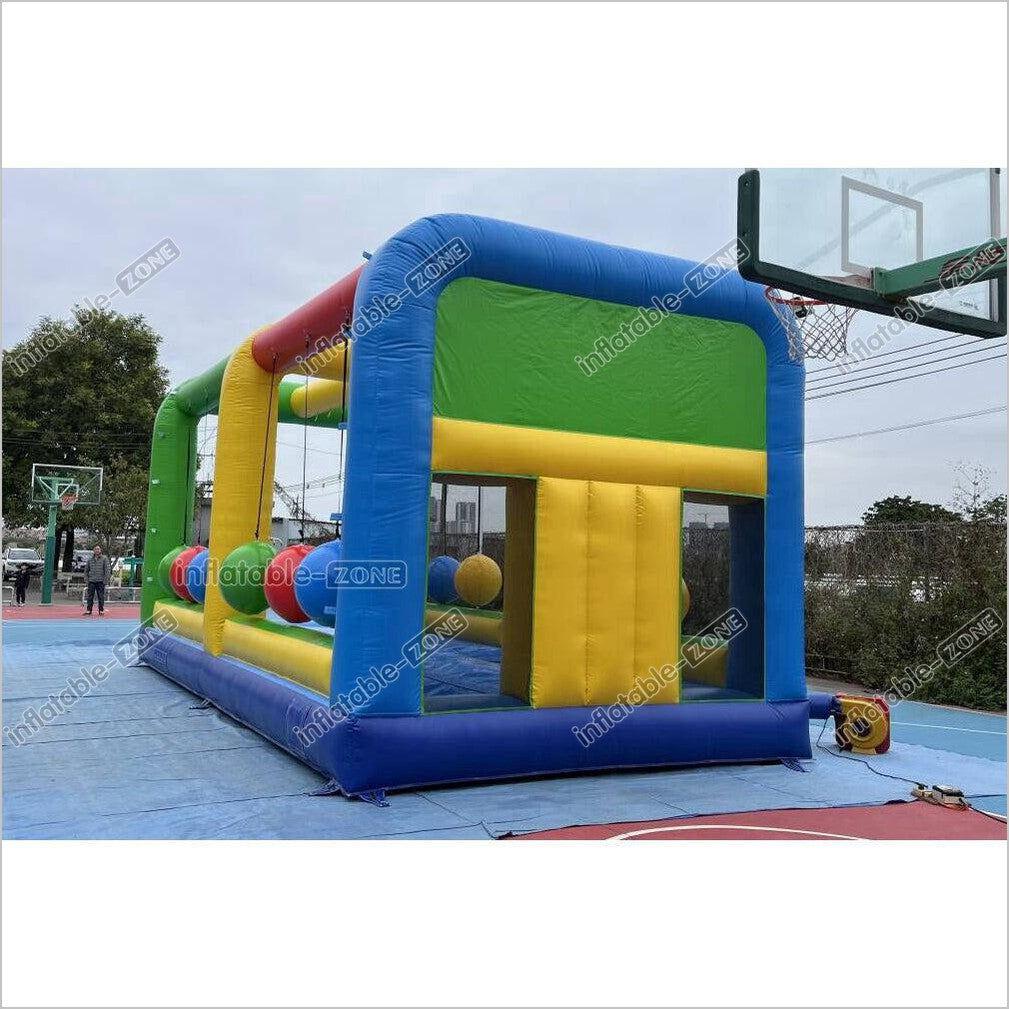 Inflatable Interactive Gauntlet Inflatable Game Cannonballs Boulder Dash Challenge Bouncy House - Inflatable-Zone