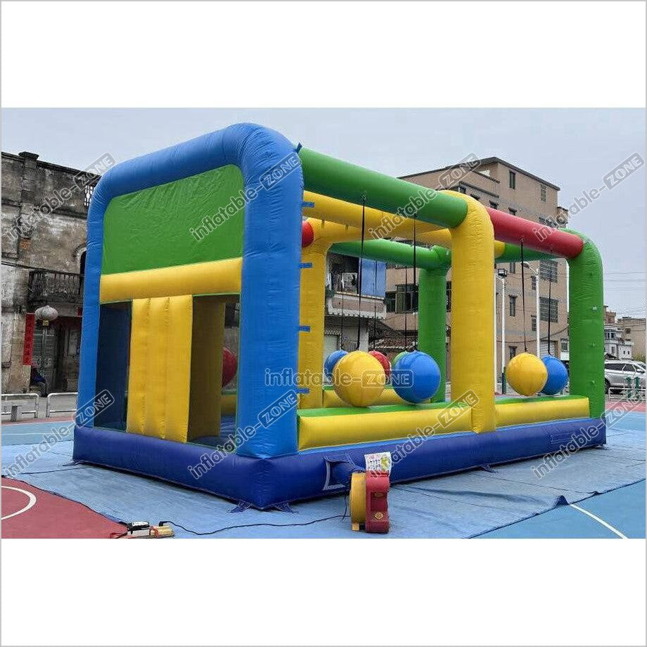 Inflatable Interactive Gauntlet Inflatable Game Cannonballs Boulder Dash Challenge Bouncy House - Inflatable-Zone