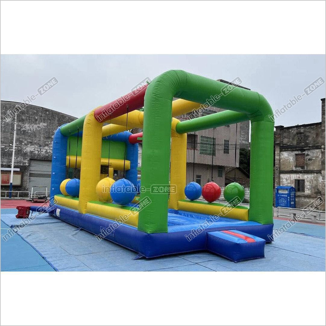 Inflatable Interactive Gauntlet Inflatable Game Cannonballs Boulder Dash Challenge Bouncy House - Inflatable-Zone