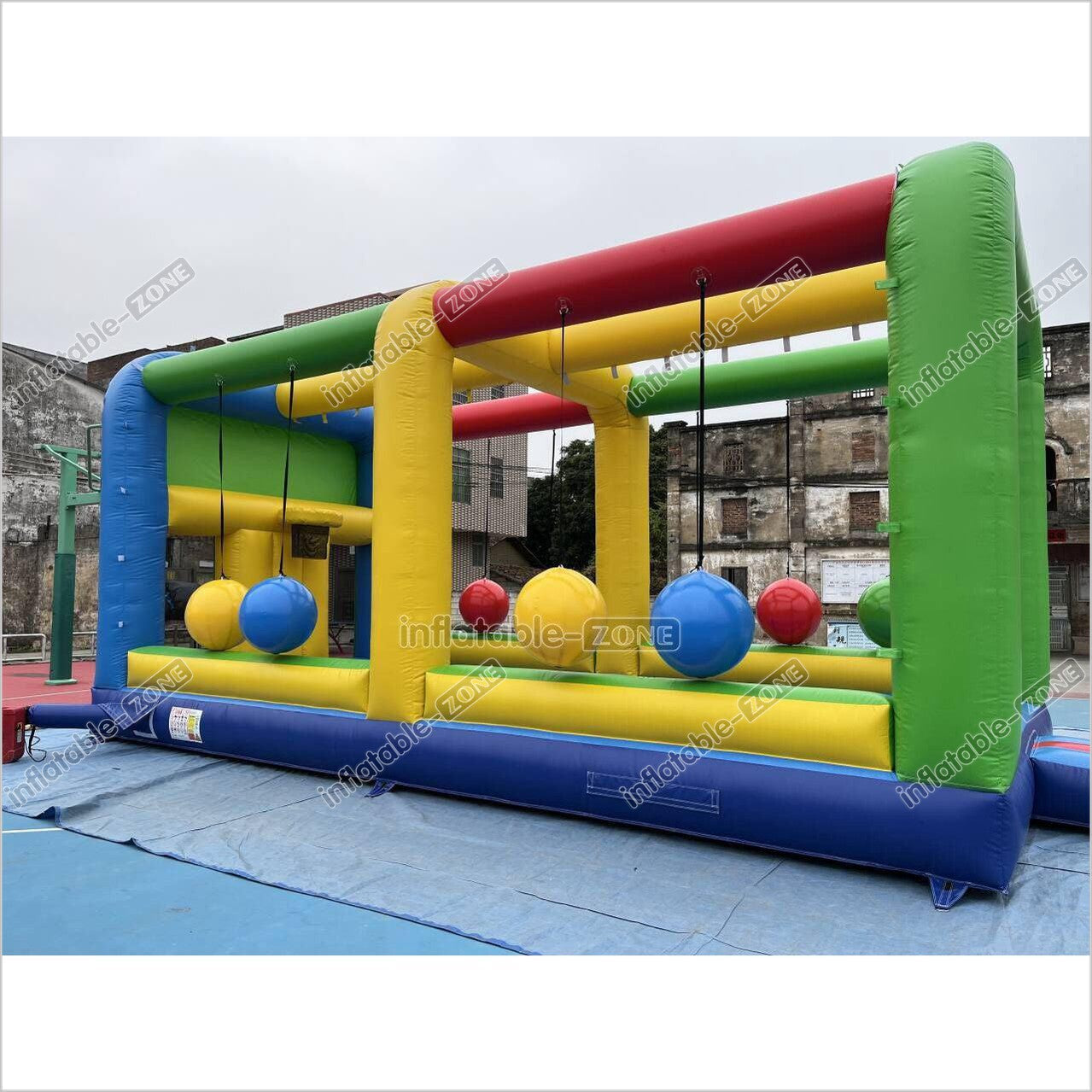 Inflatable Interactive Gauntlet Inflatable Game Cannonballs Boulder Dash Challenge Bouncy House - Inflatable-Zone