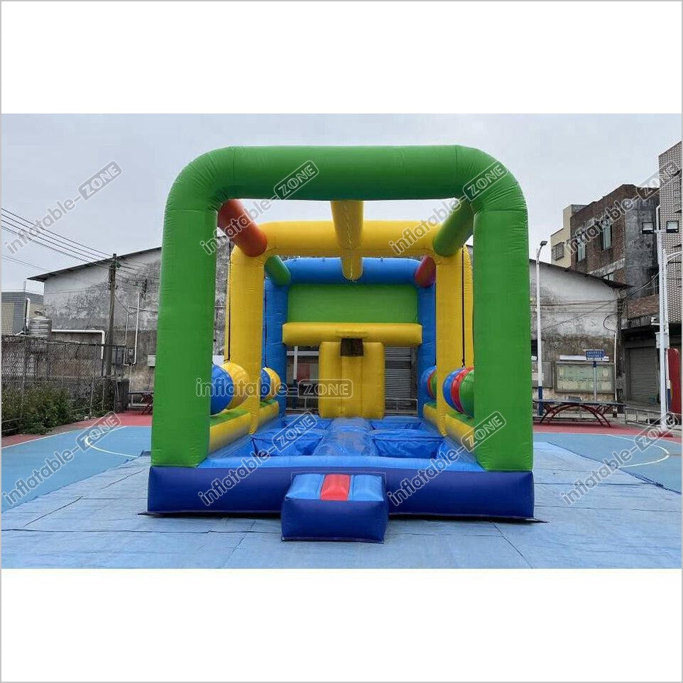 Inflatable Interactive Gauntlet Inflatable Game Cannonballs Boulder Dash Challenge Bouncy House - Inflatable-Zone