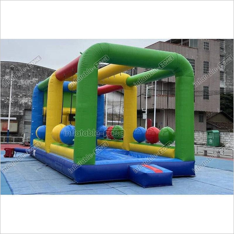 Inflatable Interactive Gauntlet Inflatable Game Cannonballs Boulder Dash Challenge Bouncy House - Inflatable-Zone