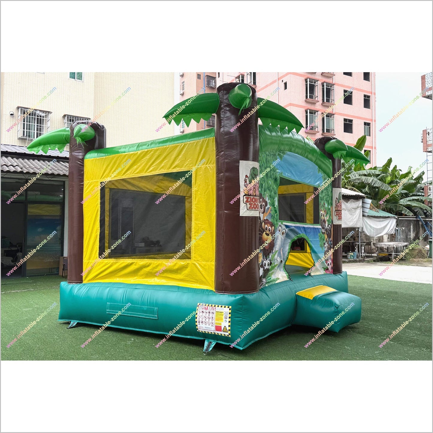 Inflatable Safari Animals Blast Zone Inflatable Bounce House Jungle Party Theme Inflatable Jumping Castle For Rent