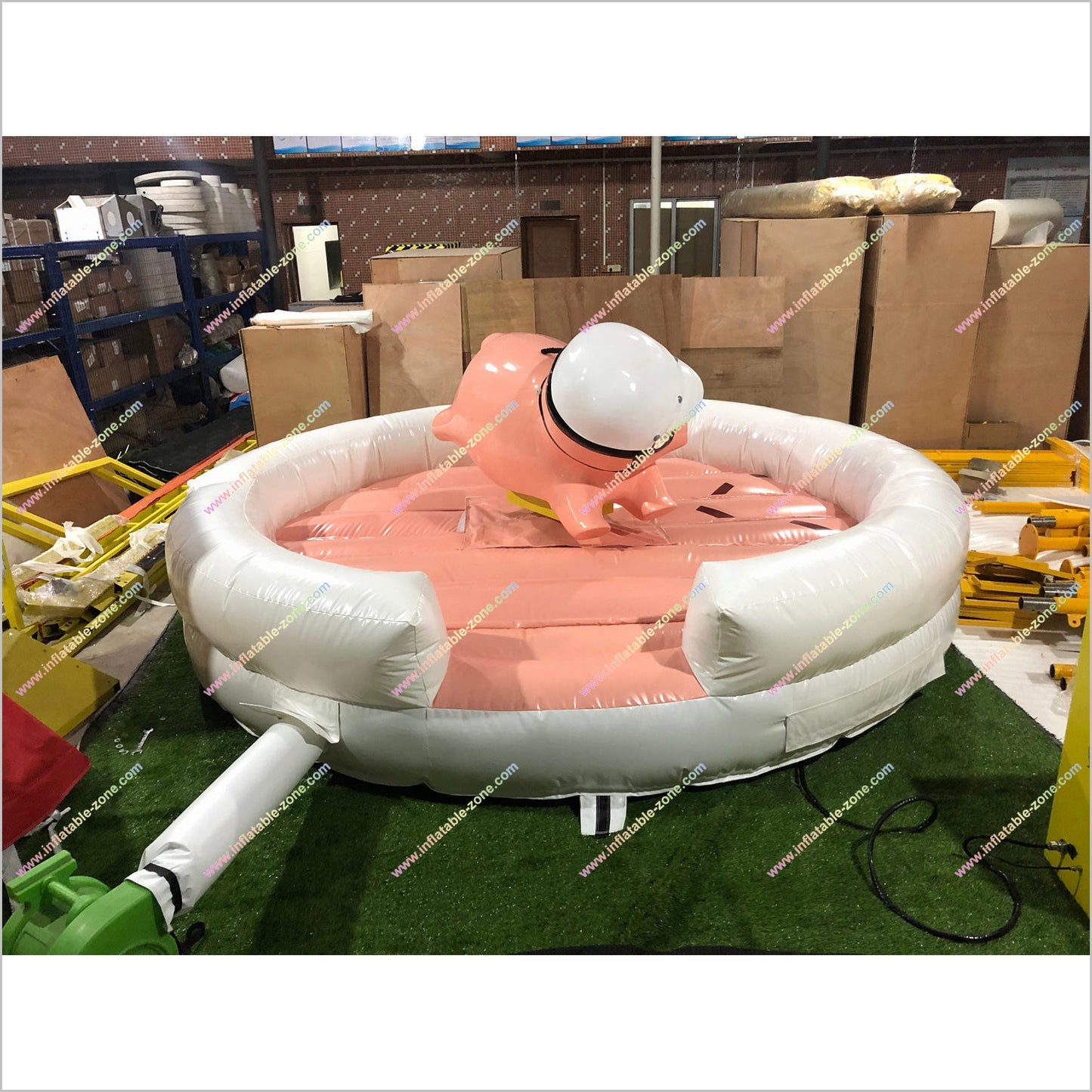 Inflatable Mechanical Pig Big Amusement Park Pink Mechanical Pig Riding Inflatable Games For Adults