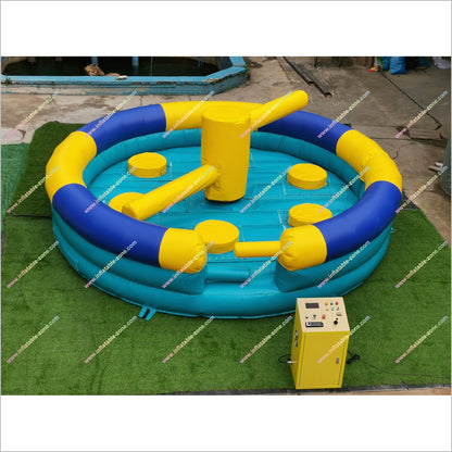 Play Outdoor Equipment Rotating Machine Meltdown Inflatable For Rent Standing Sweeper Wipe Out Game