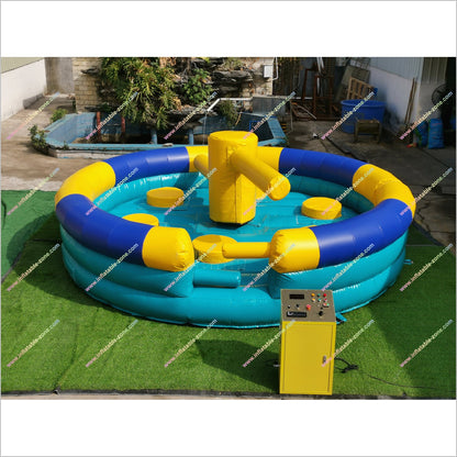 Play Outdoor Equipment Rotating Machine Meltdown Inflatable For Rent Standing Sweeper Wipe Out Game