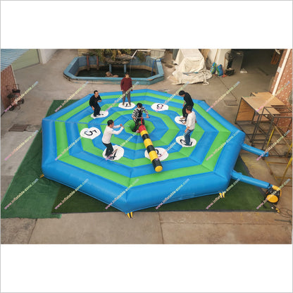 Last Man Standing Inflatable Wipeout Bike Sweeper Arm Inflatable Eliminator Sports Challenge Games