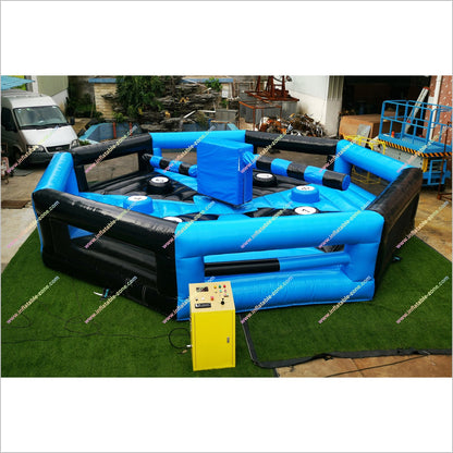 Inflatable Spinning Jump Game Wipeout Total Inflatable Eliminator Sweeper Meltdown For Youth And Adults