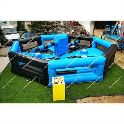 Inflatable Spinning Jump Game Wipeout Total Inflatable Eliminator Sweeper Meltdown For Youth And Adults