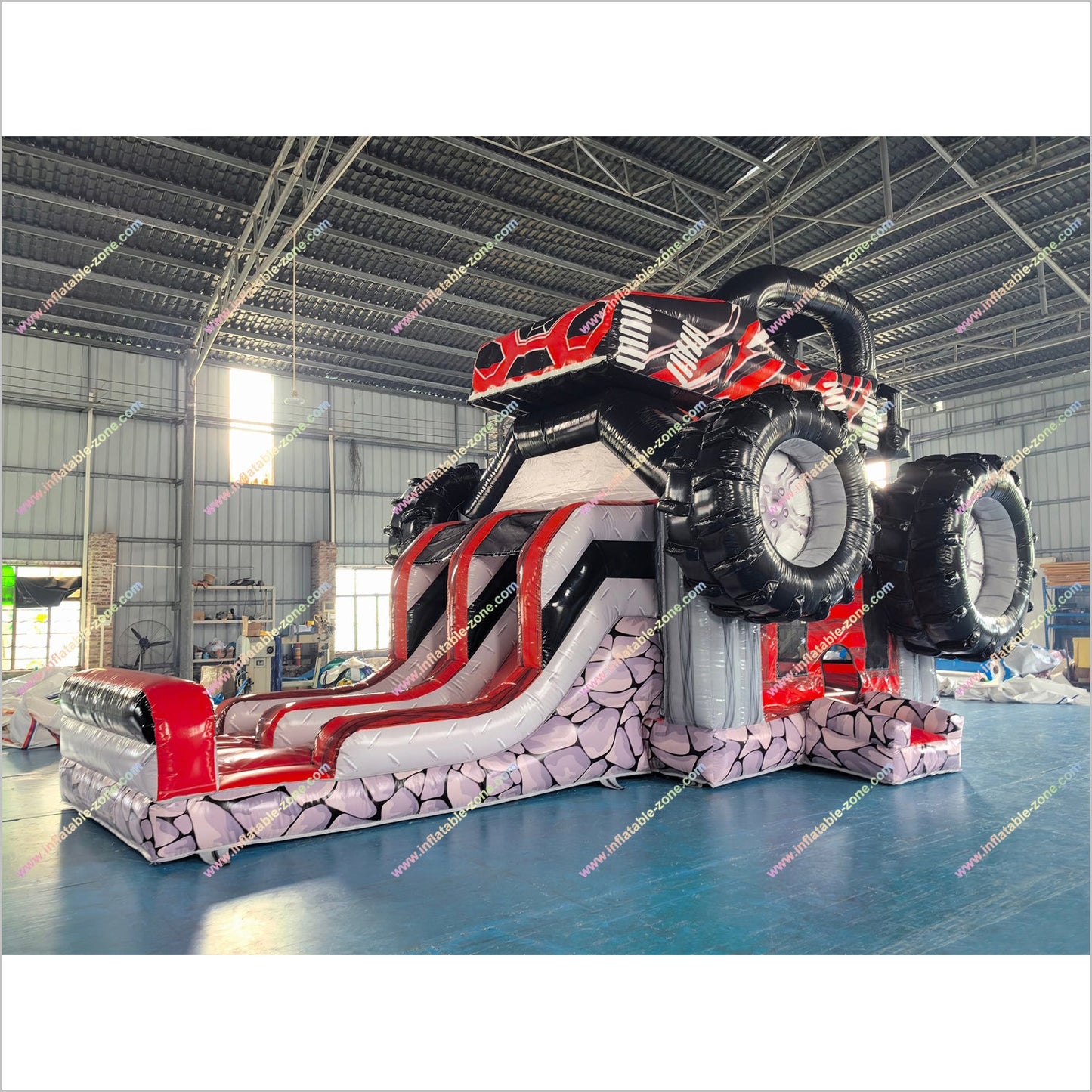 Inflatable Monster Truck Bounce House Combos Dual Lanes Bouncy Castle Slide Hire Near Me Inflatable Indoor Playground