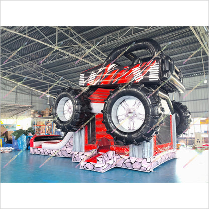 Inflatable Monster Truck Bounce House Combos Dual Lanes Bouncy Castle Slide Hire Near Me Inflatable Indoor Playground