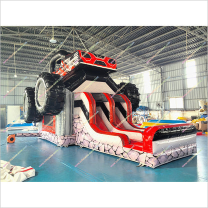 Inflatable Monster Truck Bounce House Combos Dual Lanes Bouncy Castle Slide Hire Near Me Inflatable Indoor Playground