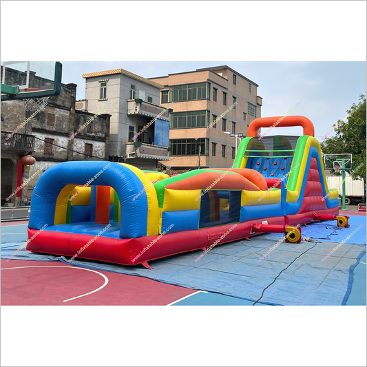 Large Obstacle Course Inflatable Climbing With Slide Garden Playground Equipment Inflatable Obstacle Course For Sale