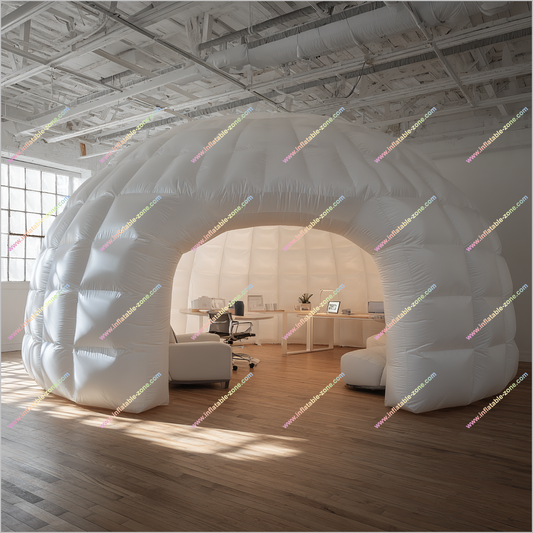 Portable Inflatable Office Exhibition Equipment White Inflatable Dome Tent Office Pod For Home