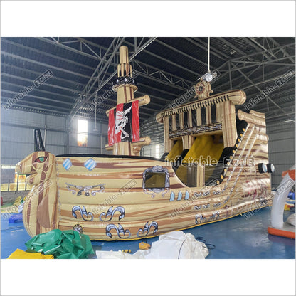 Large Commercial Inflatable Pirate Ship Slide Jumping Castle Bouncy Inflatable Slide For Adults And Kids - Inflatable-Zone