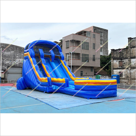 Commercial Park Equipment Inflatable Pool And Water Slide Jumpy House Near Me Dual Lane Water Slide For Sale - Inflatable-Zone