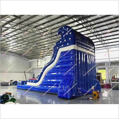 Stars And Stripes American Flag Inflatable Pool Waterslides Indoor Party Playground Inflatable Water Slides For Adults Rental
