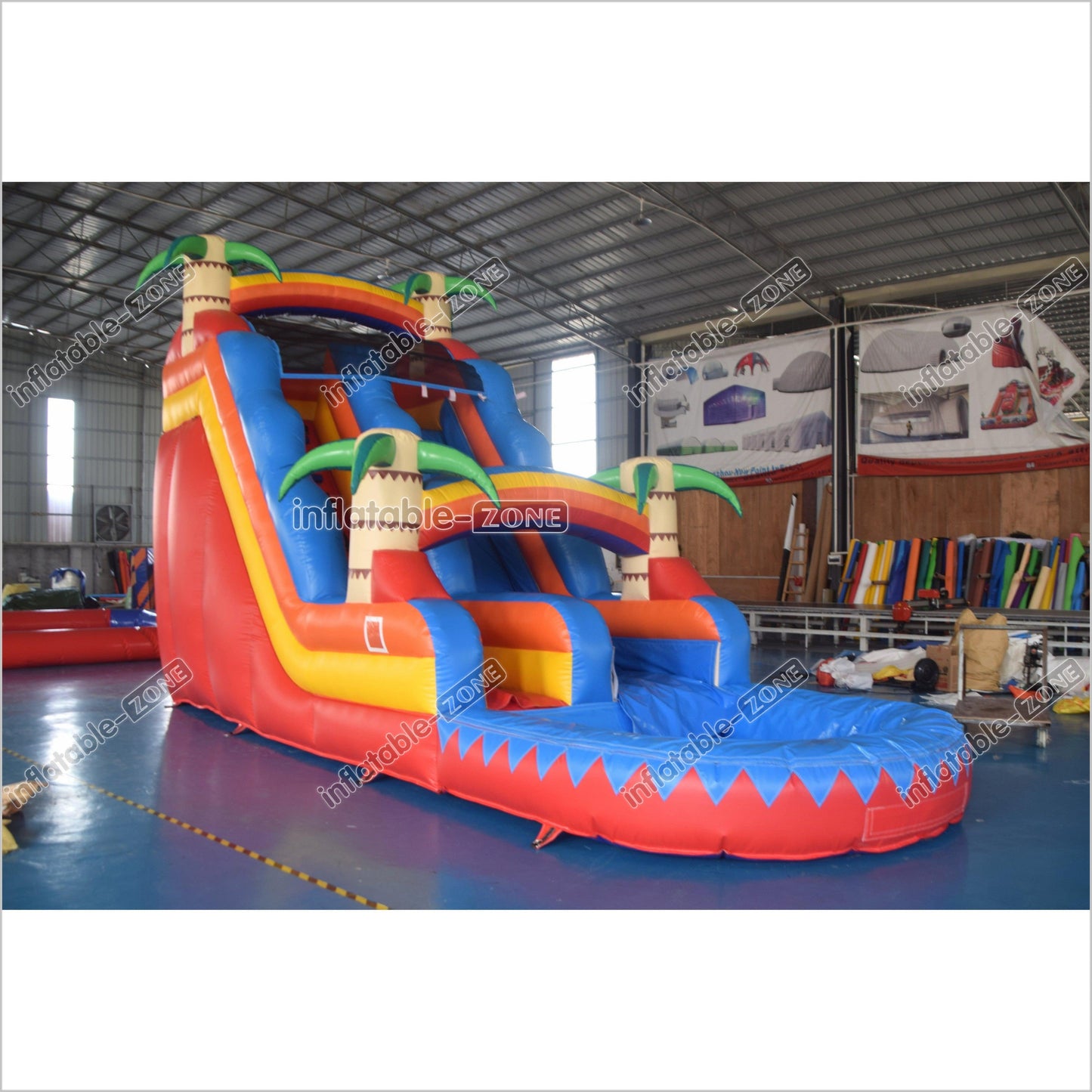 Best Inflatable Rainbow Water Slides And Pool Commercial Palm Tree Inflatable Water Slide For Party - Inflatable-Zone