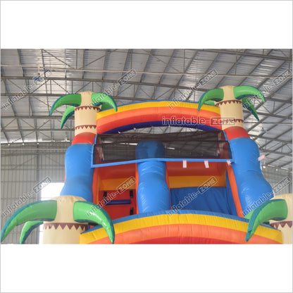 Best Inflatable Rainbow Water Slides And Pool Commercial Palm Tree Inflatable Water Slide For Party - Inflatable-Zone