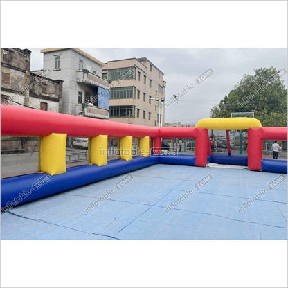 Fun Inflatable Soccer Field Pitch Big Outdoor Sport Game Inflatable Football Soap Court For Playground - Inflatable-Zone